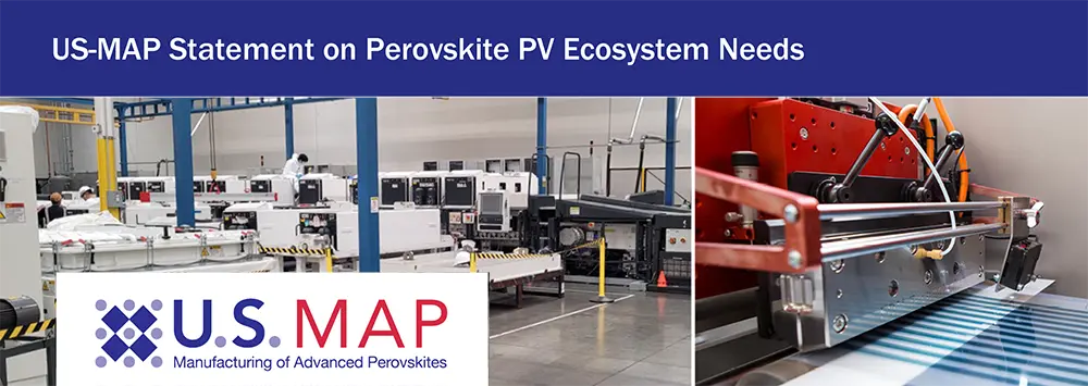 header of the US-MAP Statement on Perovskite PV Ecosystem Needs paper